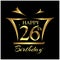 Happy Birthday twenty six years. Elegant design with number.