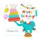 Happy birthday. Vector greeting card