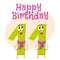 Happy birthday vector greeting card design with eleven number characters