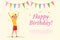 Happy Birthday web banner template with lettering