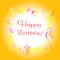 Happy birthday yellow greeting card