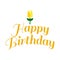 Happy birthday yellow roses. vector illustration