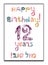 Happy Birthday12 years. Bat mitzvah Greeting card with inscription in Hebrew Mazel Tov in translation We wish you