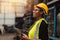 Happy Black African women engineer worker enjoy working in factory industry