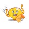 Happy bladder mascot design concept with brown envelope