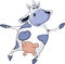 Happy blue cow. Cartoon