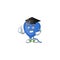 Happy blue love balloon wearing a black Graduation hat