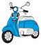 Happy blue moped