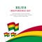 Happy Bolivia Independence Day Celebration Poster Vector Template Design Illustration