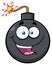 Happy Bomb Face Cartoon Mascot Character With Expressions