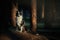 Happy Border Collie Dog Enjoying Nature Walk amidst Lush Greenery and Trees