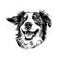 Happy Border Collie Vector Illustration In David Yarrow Style