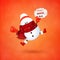 Happy Boxing Day. Cute snowman with red boxing glove feeling excited .