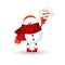 Happy Boxing Day. Cute snowman with red boxing glove isolated on white background.