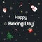 Happy Boxing Day Sale advertisement with text calligraphy and Or