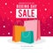 Happy Boxing day sale design with gift boxes , shopping holiday big savings