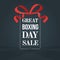 Happy Boxing day sale design with gift boxes , shopping holiday big savings