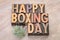 Happy Boxing Day word abstract in wood type