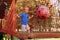 Happy boy overcomes obstacles in rope adventure park. Summer holidays concept. Cute kid playing at rope adventure park. Amusement