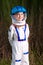 Happy boy in spaceman suit