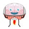 Happy brain cartoon with an astronaut equipment