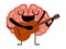 Happy brain cartoon with a guitar