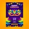 Happy Brazilian carnival flyer Design with colorful decorative elements