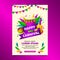 Happy Brazilian Festival Flyer with cute colorful flat design