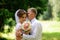 Happy bride and groom on their wedding