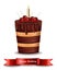 Happy Brithday cake Vector. Chocolate cake with cherry on top