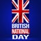 Happy British National Day Wallpaper with Waving Flag. Abstract national holiday celebration and wishes