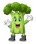Happy broccoli cartoon character
