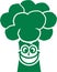 Happy Broccoli with smiling face