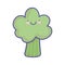 Happy broccoli vegetable cartoon food cute flat style icon