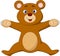 Happy brown bear cartoon jumping