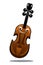 Happy brown cartoon wooden violin