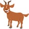 Happy brown goat farm animal character