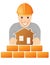 Happy builder with house