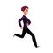 Happy businessman in business suit running, jogging with a wide smile