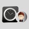 Happy businessman clock network media icon