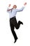 Happy businessman leaping into the air