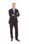 Happy businessman standing arms crossed
