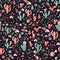 Happy cacti seamless floral pattern