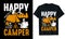 Happy Camper Camping T-shirt Design  Illustration