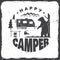 Happy camper. Vector illustration. Concept for shirt or logo, print, stamp or tee.