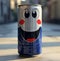 a happy can on the street
