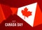 Happy Canada Day banner with abstract modern shape low poly canada flag on red background vector design