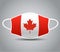 Happy Canada day. Canada flag with medical mask, use for printing. cvid19, corona virus concept