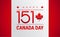 Happy Canada Day greeting card - 151 years Canada Independence d