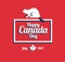 Happy Canada Day greeting card - beaver, national animal of Canada, Canada Day typography on red background - vector illustration